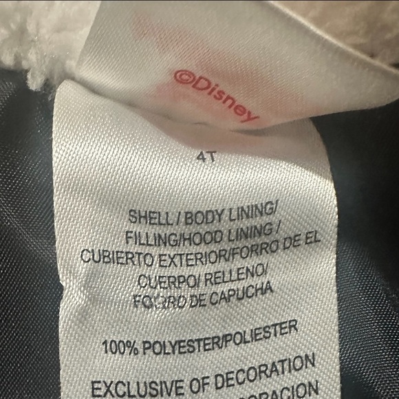 Disney Mickey Mouse Quilted Puffer Vest Sherpa Lined Hood Ears Full Zip Boys 4T - Picture 3 of 3